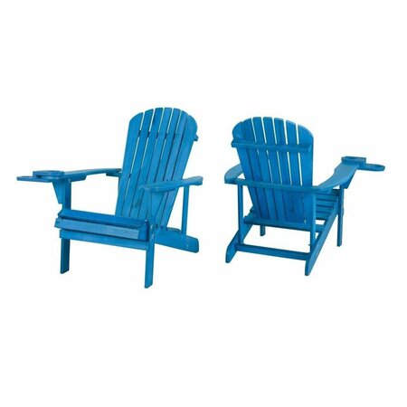 BOLD FONTIER Earth Collection Adirondack Chair with Phone & Cup Holder, Sky Blue - Set of 2 BO3285707